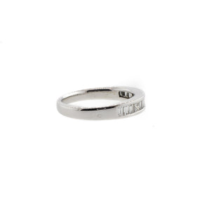 Baguette And Princess Cut White Gold Diamond Band