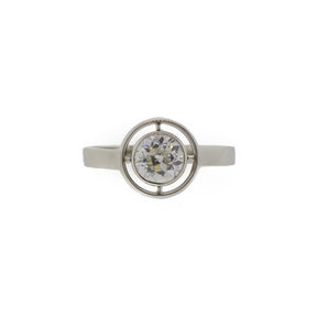 Platinum Solitaire Negative Space Diamond Ring