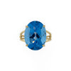 Oval Swiss Blue Topaz and Yellow Gold Ring