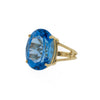 Oval Swiss Blue Topaz and Yellow Gold Ring