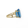 Oval Swiss Blue Topaz and Yellow Gold Ring