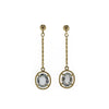 Natural Oval Aquamarine Rope Dangle Earrings