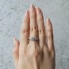 Three Line Diamond and White Gold Ring