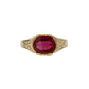 Art Deco Oval Buff Top Lab Ruby Ring
