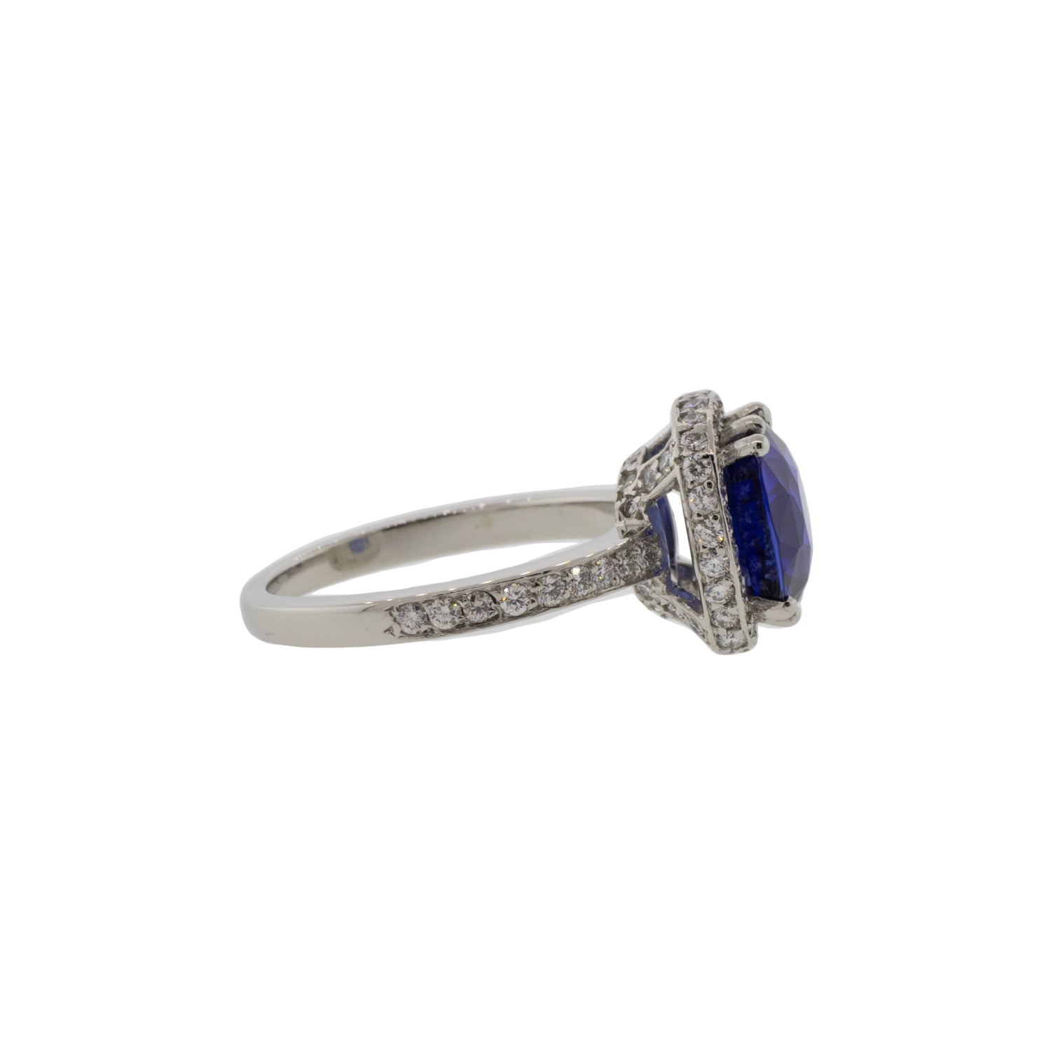 Platinum Sapphire and Diamond Cocktail Ring