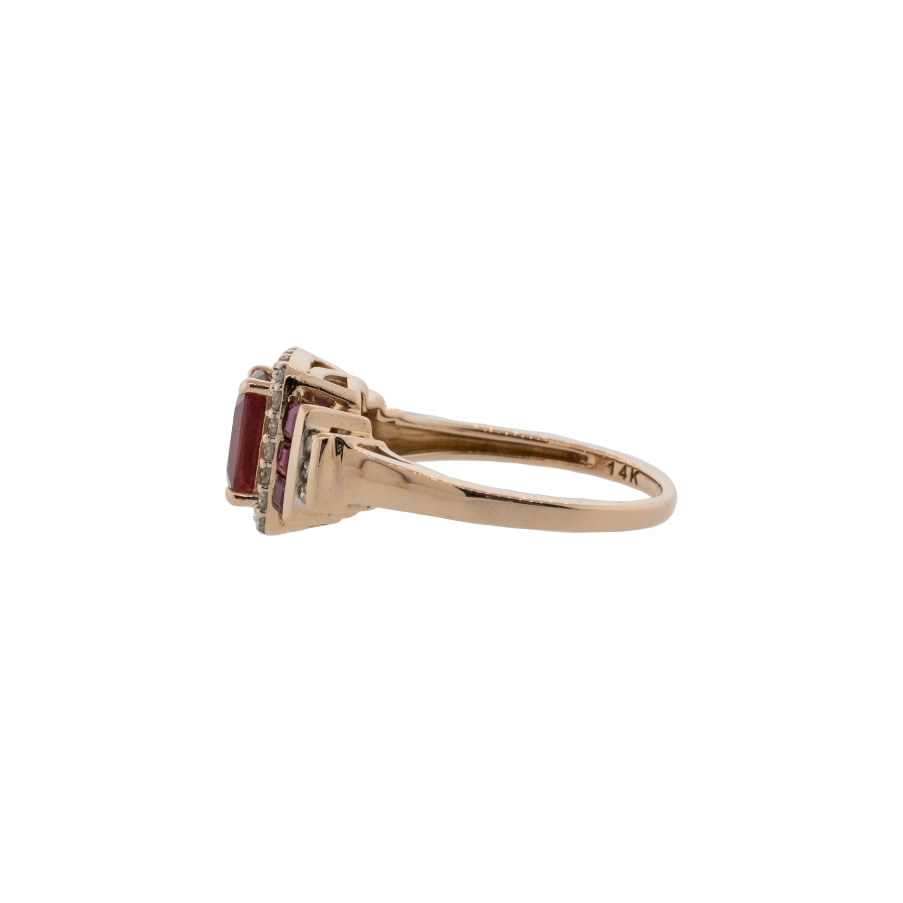 Natural Ruby and Diamond Rose Gold Ring
