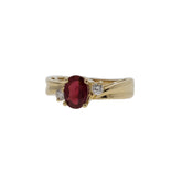 -Natural Oval Ruby and Diamond Ring