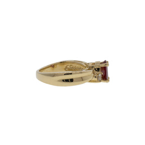 -Natural Oval Ruby and Diamond Ring