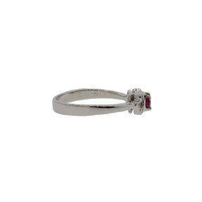 Natural East/West Oval Ruby and Diamond Ring