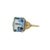 Synthetic Blue Quartz and Yellow Gold Ring