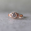 Cluster Style Round Diamond 14K Rose Gold Engagement Ring
