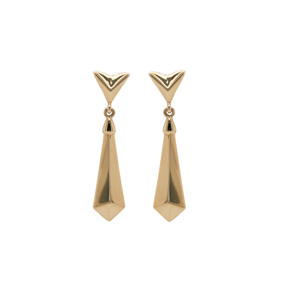 Geometric Dangle 14K Yellow Gold Earrings