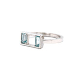 The Rahma Ring with Emerald Cut Aquamarine