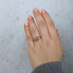 Bezel Set Round Diamond 14K Rose Gold Engagement Ring