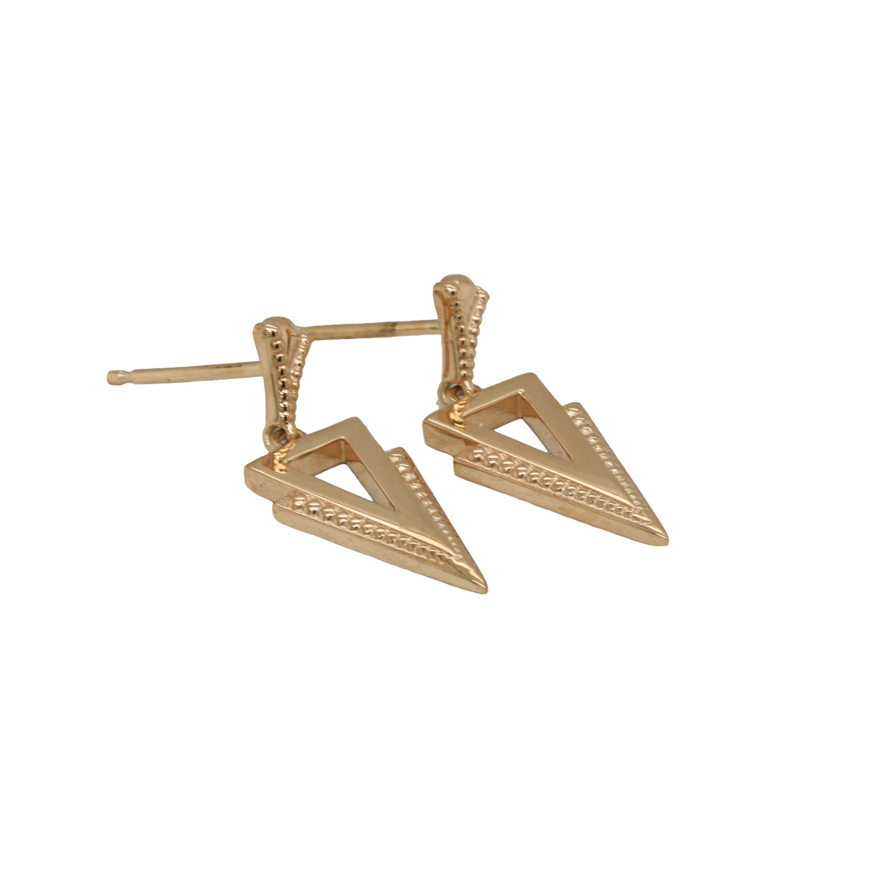 Triangle 14K Yellow Gold Dangle Geometric Earrings