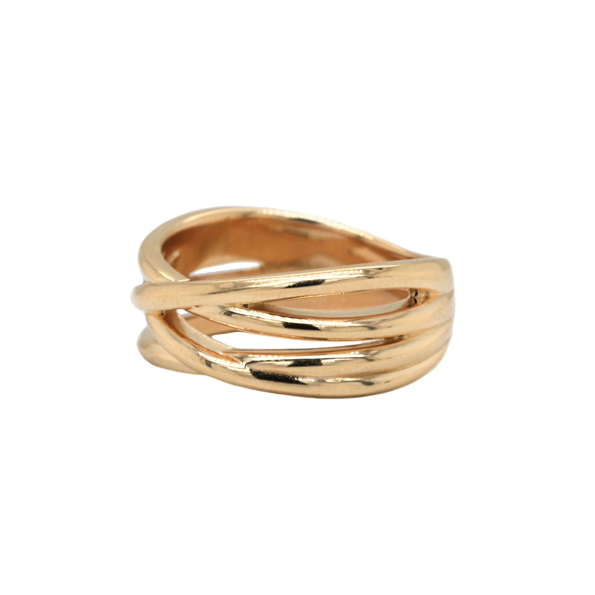 Negative Space Freeform Multi-Band Gold Ring