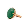 Oval Green Jadeite &amp; 18K Yellow Gold Ring