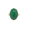 Oval Green Jadeite &amp; 18K Yellow Gold Ring