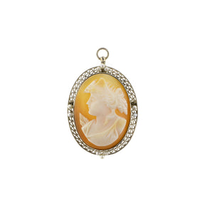 Victorian Pearl and Shell Cameo Pin & Pendant