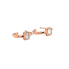 Baguette Cut Diamond Bezel Set Huggie Hoops