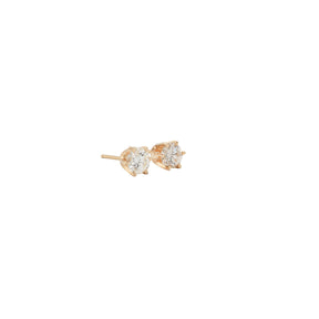 Six Prong Diamond & Yellow Gold Studs