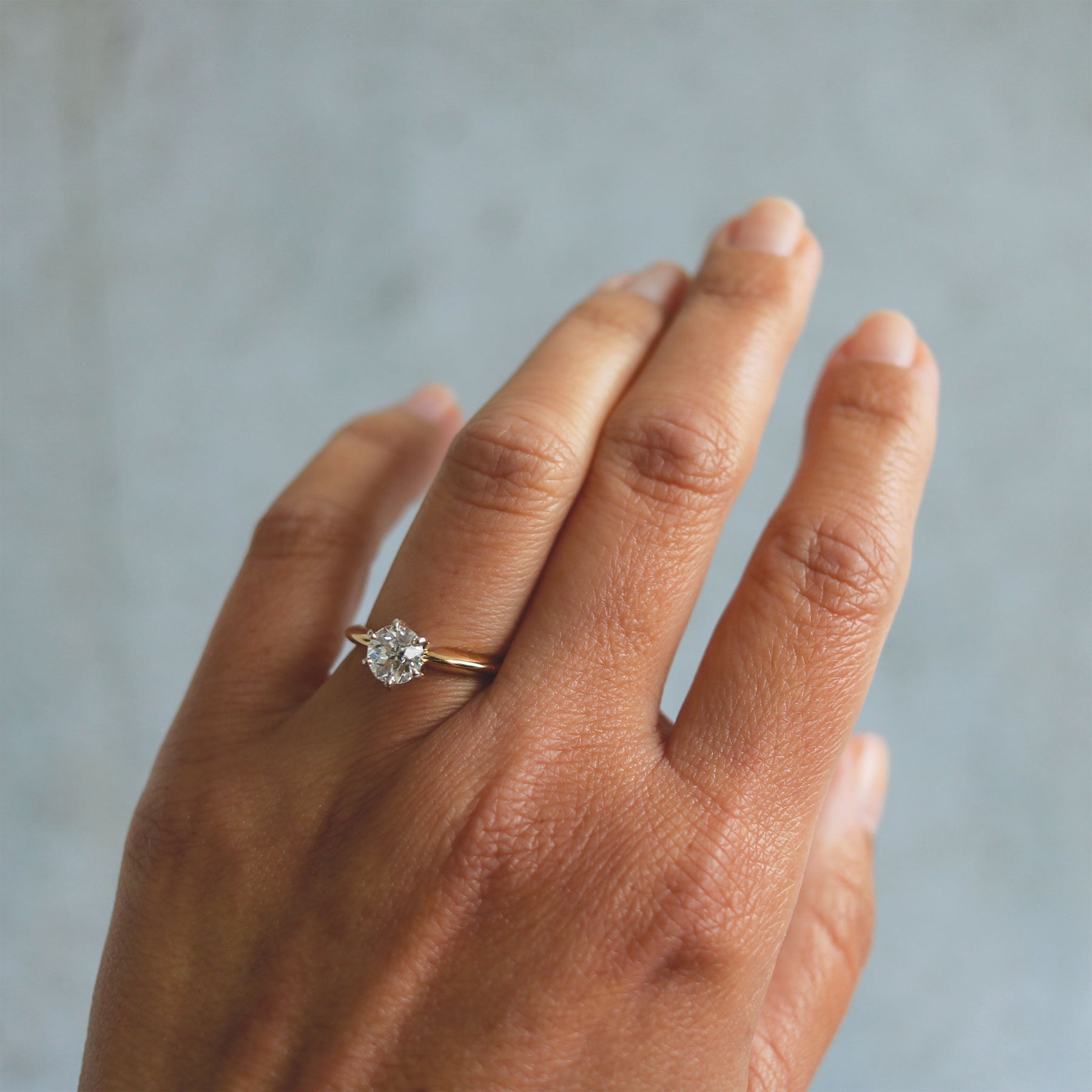 European cut diamond solitaire ring Clearance