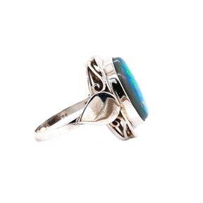 Australian Opal Arts & Crafts Ring