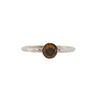 Bezel Set Dark Yellow Orange Zircon Hammered Ring